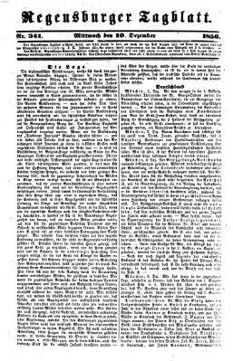 Regensburger Tagblatt Mittwoch 10. Dezember 1856
