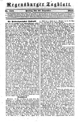 Regensburger Tagblatt Freitag 12. Dezember 1856