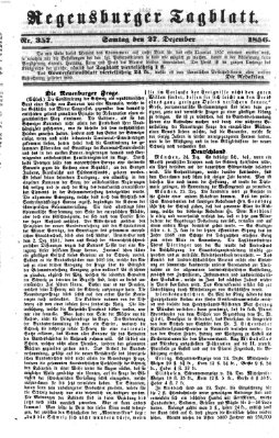 Regensburger Tagblatt Samstag 27. Dezember 1856