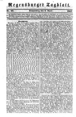 Regensburger Tagblatt Donnerstag 2. April 1857