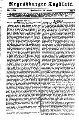 Regensburger Tagblatt Freitag 17. April 1857