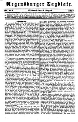 Regensburger Tagblatt Mittwoch 5. August 1857