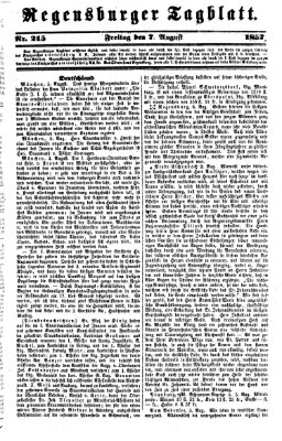 Regensburger Tagblatt Freitag 7. August 1857