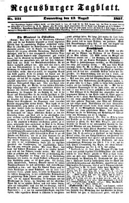 Regensburger Tagblatt Donnerstag 13. August 1857