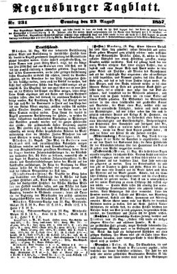 Regensburger Tagblatt Sonntag 23. August 1857