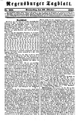 Regensburger Tagblatt Donnerstag 29. Oktober 1857