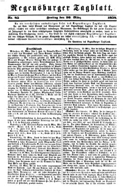 Regensburger Tagblatt Freitag 26. März 1858