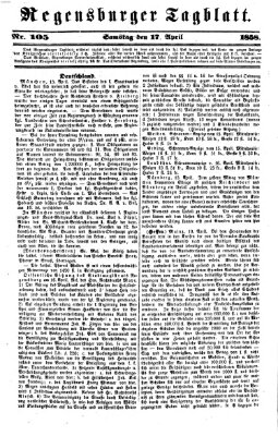 Regensburger Tagblatt Samstag 17. April 1858