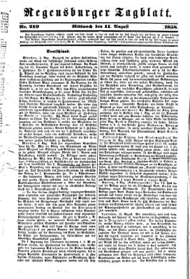 Regensburger Tagblatt Mittwoch 11. August 1858