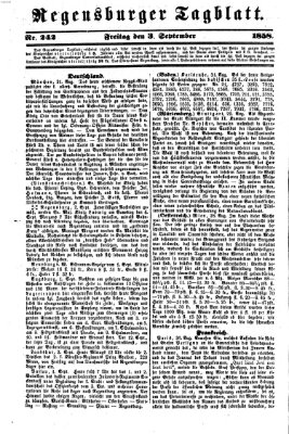Regensburger Tagblatt Freitag 3. September 1858