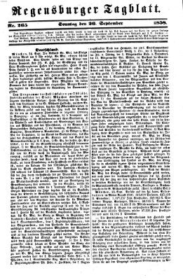 Regensburger Tagblatt Sonntag 26. September 1858