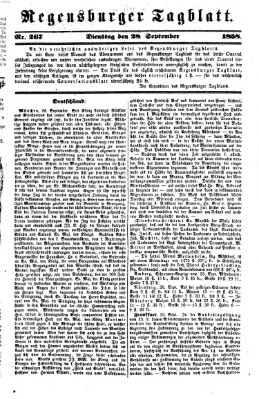 Regensburger Tagblatt Dienstag 28. September 1858