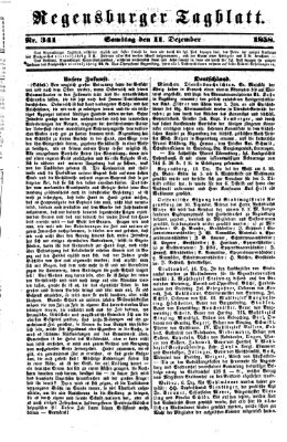 Regensburger Tagblatt Samstag 11. Dezember 1858