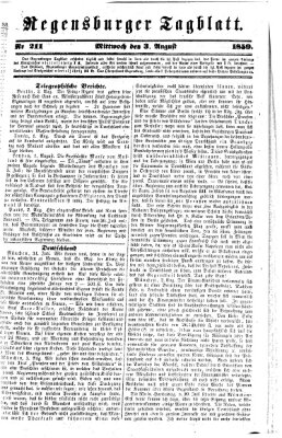 Regensburger Tagblatt Mittwoch 3. August 1859