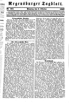 Regensburger Tagblatt Sonntag 2. Oktober 1859
