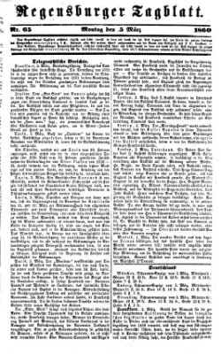 Regensburger Tagblatt Montag 5. März 1860
