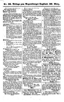 Regensburger Tagblatt Freitag 30. März 1860
