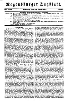 Regensburger Tagblatt Sonntag 25. November 1860