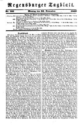Regensburger Tagblatt Montag 26. November 1860