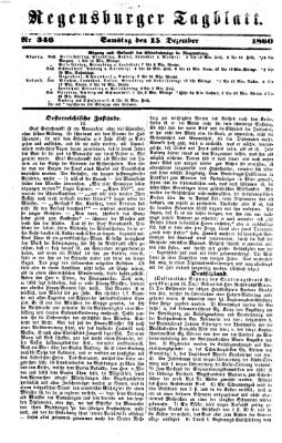 Regensburger Tagblatt Samstag 15. Dezember 1860