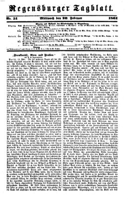 Regensburger Tagblatt Mittwoch 20. Februar 1861