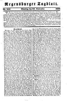 Regensburger Tagblatt Dienstag 24. September 1861