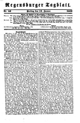 Regensburger Tagblatt Freitag 10. Januar 1862