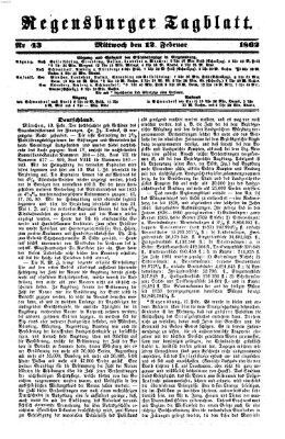 Regensburger Tagblatt Mittwoch 12. Februar 1862