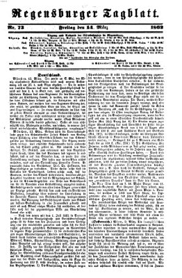 Regensburger Tagblatt Freitag 14. März 1862