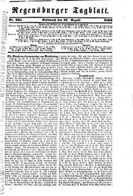 Regensburger Tagblatt Mittwoch 27. August 1862