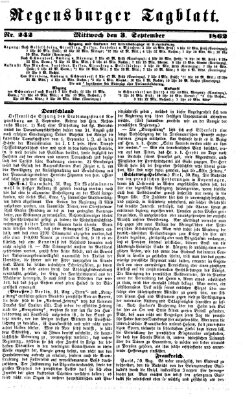 Regensburger Tagblatt Mittwoch 3. September 1862