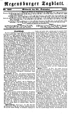 Regensburger Tagblatt Mittwoch 24. September 1862