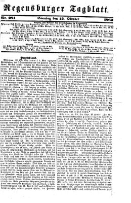 Regensburger Tagblatt Sonntag 12. Oktober 1862