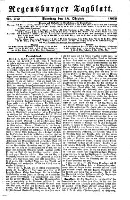 Regensburger Tagblatt Samstag 18. Oktober 1862