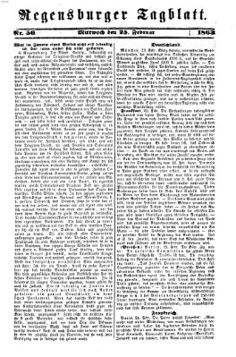 Regensburger Tagblatt Mittwoch 25. Februar 1863