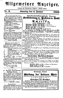 Regensburger Tagblatt Sonntag 4. Januar 1863