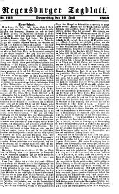 Regensburger Tagblatt Donnerstag 16. Juli 1863