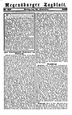 Regensburger Tagblatt Freitag 18. September 1863