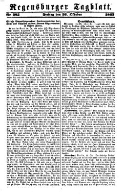 Regensburger Tagblatt Freitag 16. Oktober 1863
