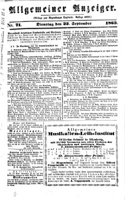 Regensburger Tagblatt Dienstag 22. September 1863