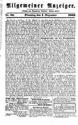 Regensburger Tagblatt Dienstag 1. Dezember 1863