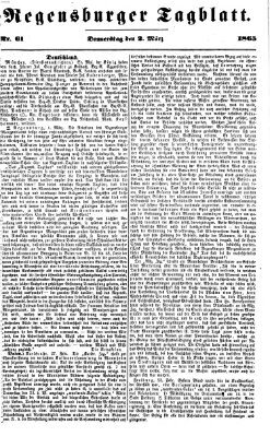 Regensburger Tagblatt Donnerstag 2. März 1865