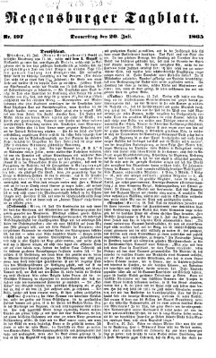 Regensburger Tagblatt Donnerstag 20. Juli 1865