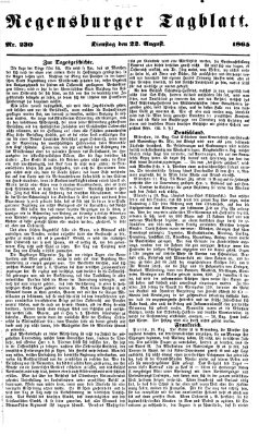 Regensburger Tagblatt Dienstag 22. August 1865