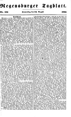 Regensburger Tagblatt Donnerstag 24. August 1865