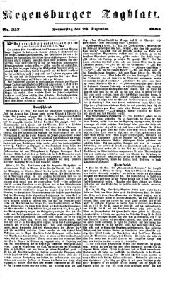 Regensburger Tagblatt Donnerstag 28. Dezember 1865
