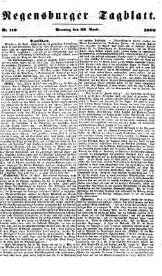 Regensburger Tagblatt Sonntag 22. April 1866