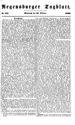 Regensburger Tagblatt Mittwoch 10. Oktober 1866