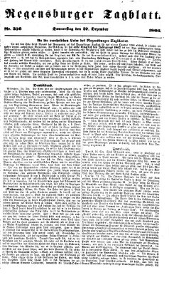 Regensburger Tagblatt Donnerstag 27. Dezember 1866