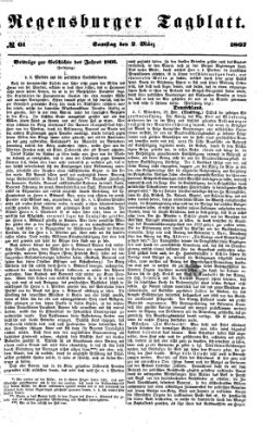 Regensburger Tagblatt Samstag 2. März 1867